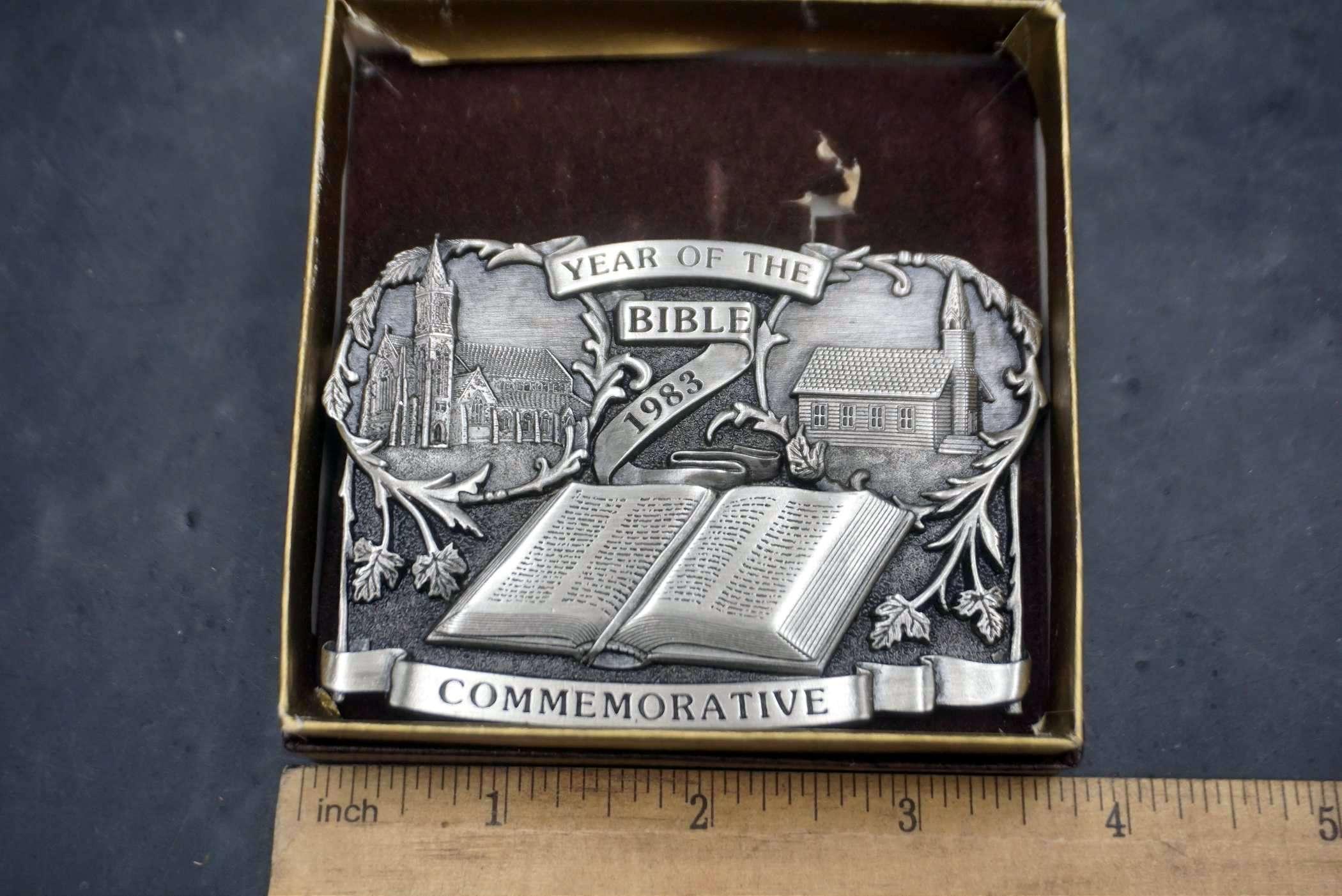 Year Of The Bible 1983 Commemorative Belt Buckle