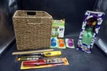 Basket W/ Lighters, Rust-Oleum Wipe, Pill Crushers, Musical Dancing Doll