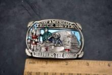 The American Truck Driver Delivers The Goods Belt Buckle