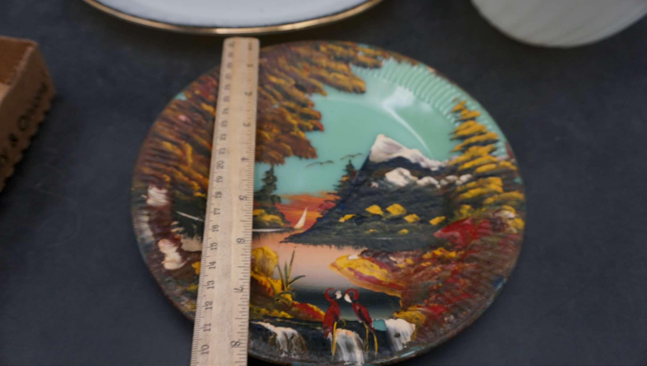 Plate, Bowl & Painted Plate