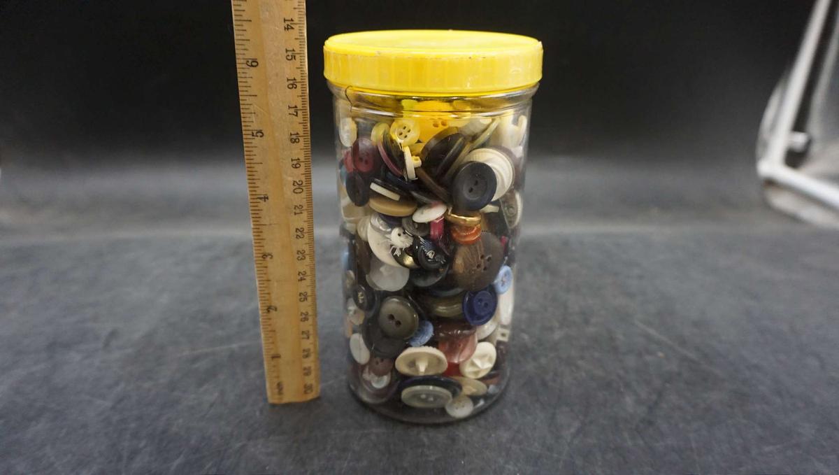 Glass Container W/ Buttons