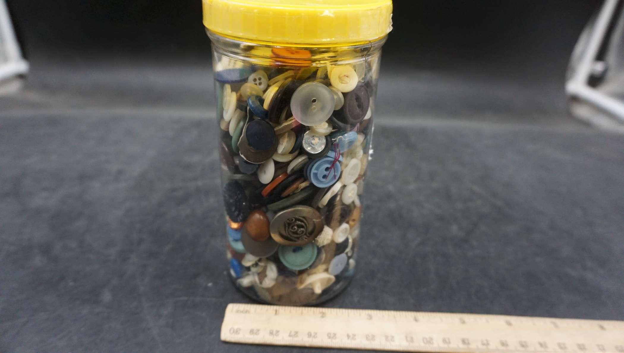 Glass Container W/ Buttons