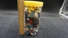 Glass Container W/ Buttons