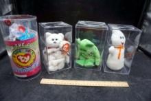 3 Beanie Babies In Cases & Clubby I V Case