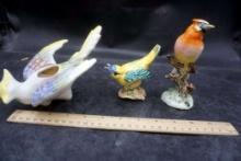 2 Bird Figurines & 1 Bird Planter