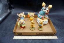 Figurines - Boy/Girl Dancing , Mice & Pigs