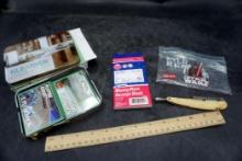 Playing Cards, Receipt Book, Sticker, Comb,