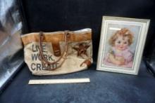 Live Work Create Bag & Framed Girl Picture