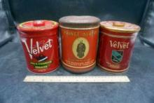 3 Tobacco Cans - Velvet & Prince Albert