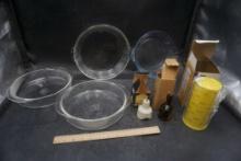 Pyrex Pie Pans, Figurines & Measuring Cup