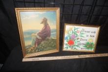 2 Framed Pictures - Jesus & Bible Verse