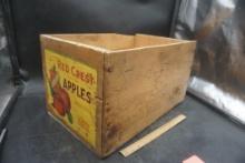 Wooden Red Crest Brand Apple Crate (Writing On Side)