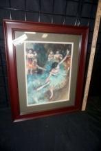 "The Green Dance" By Edgar Degas W/ Cherry Wood Frame