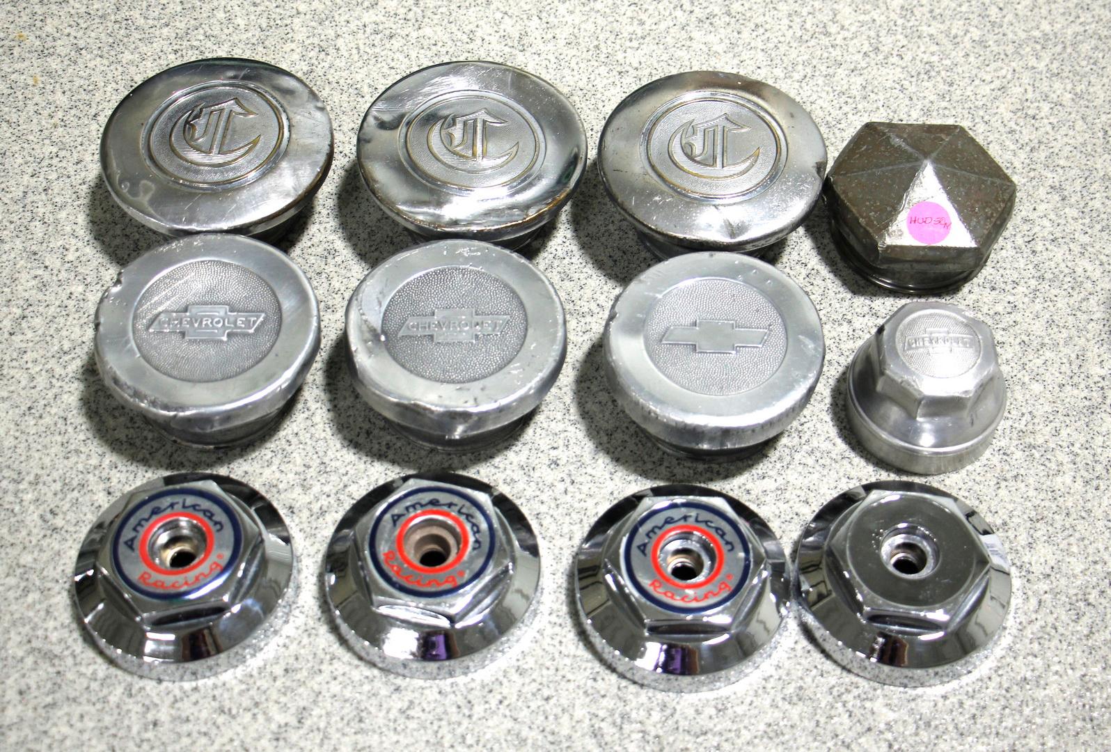 Vintage American Racing Chevy Threaded Hubs & Wheel Caps