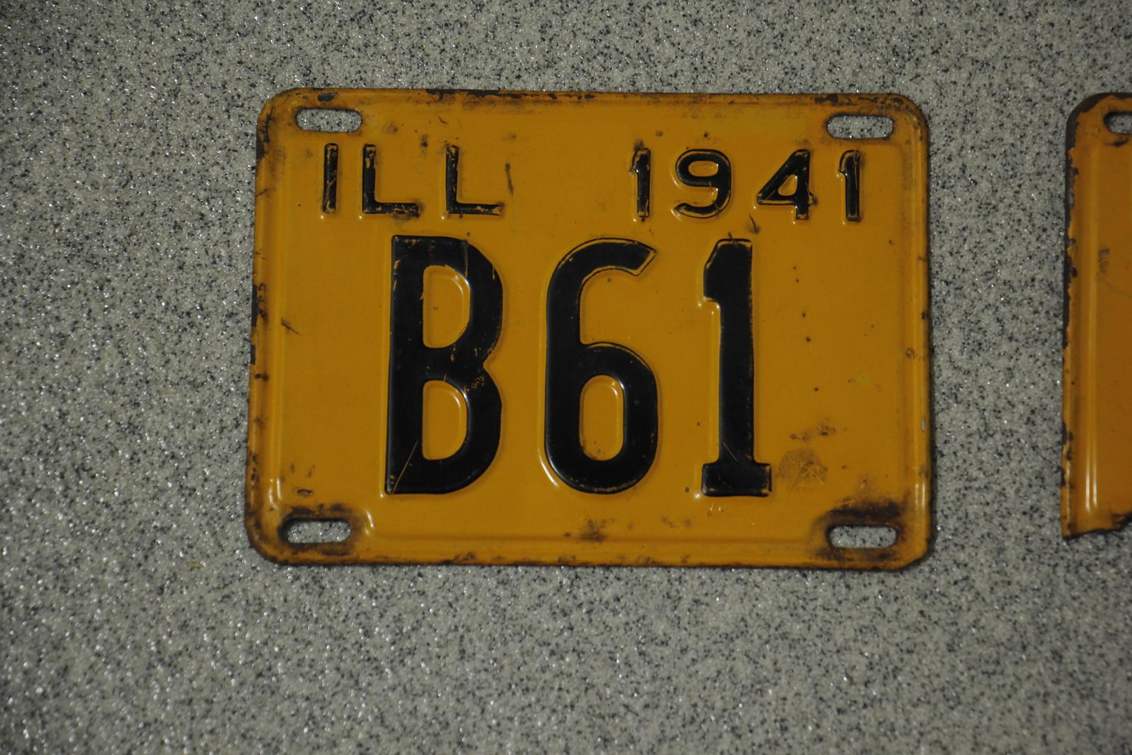 Vintage Illinois 3 Digits License Plates (2)