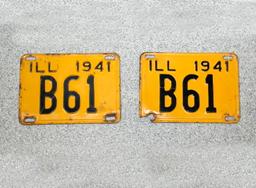 Vintage Illinois 3 Digits License Plates (2)