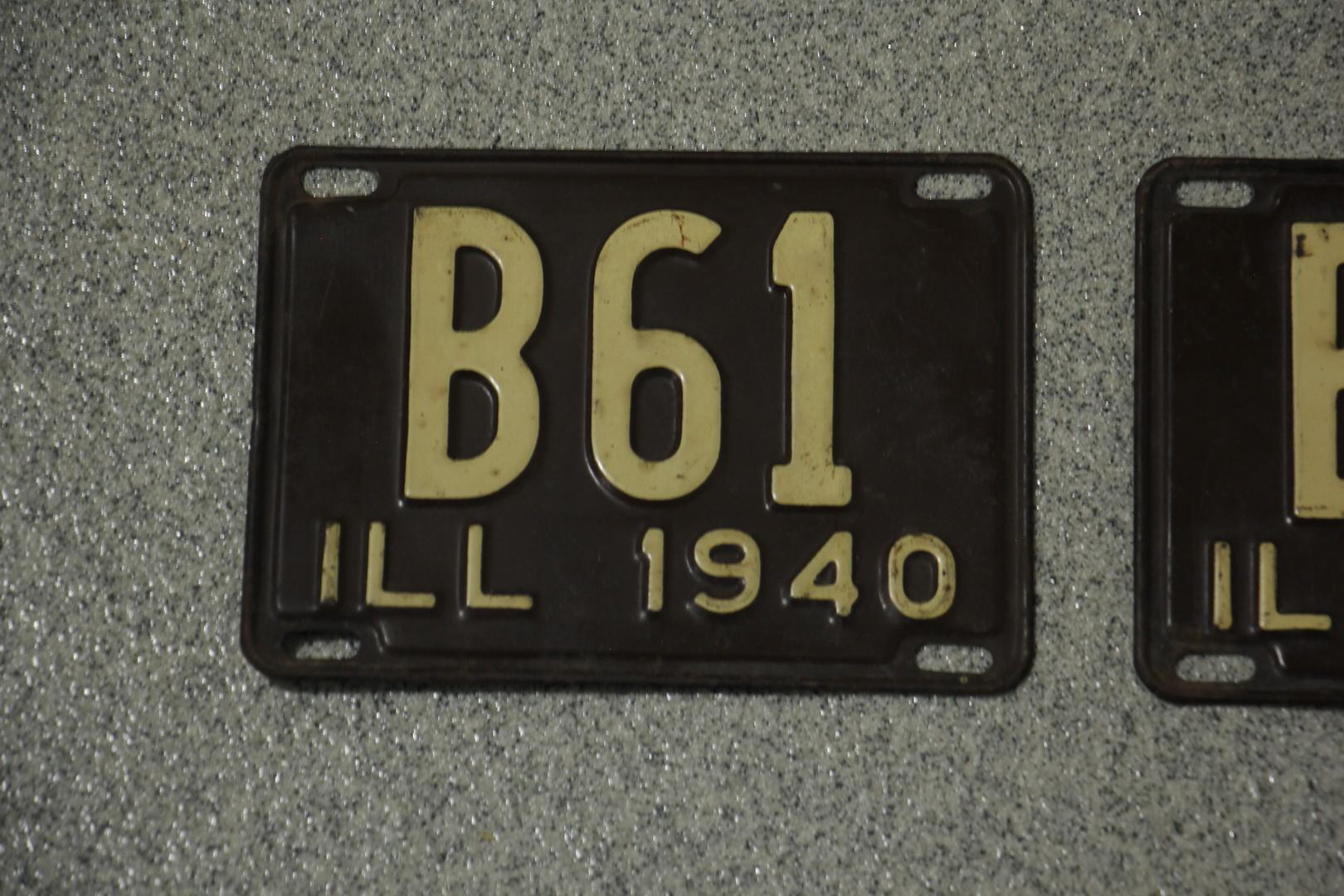 Vintage Illinois 3 Digits License Plates (2)