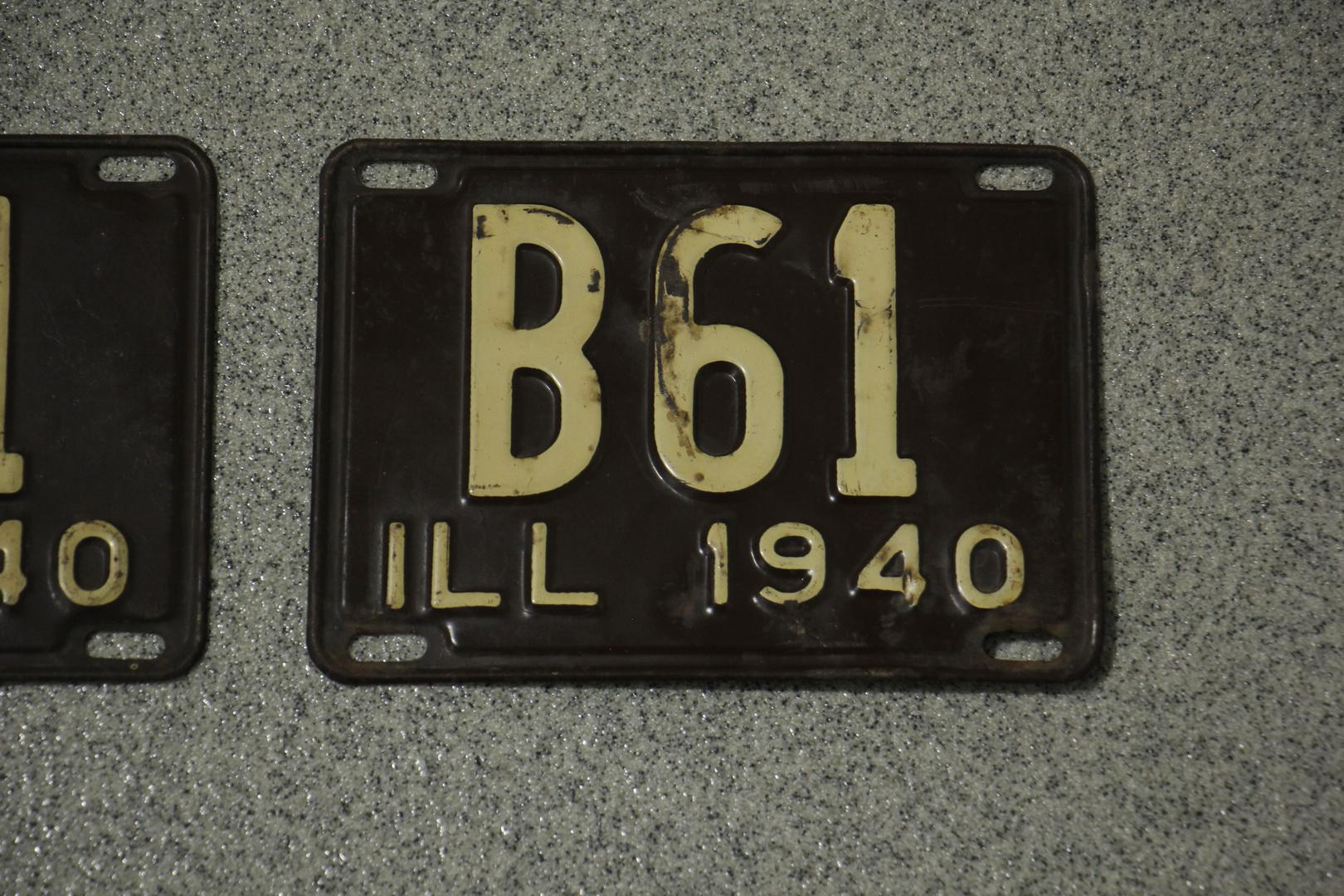 Vintage Illinois 3 Digits License Plates (2)