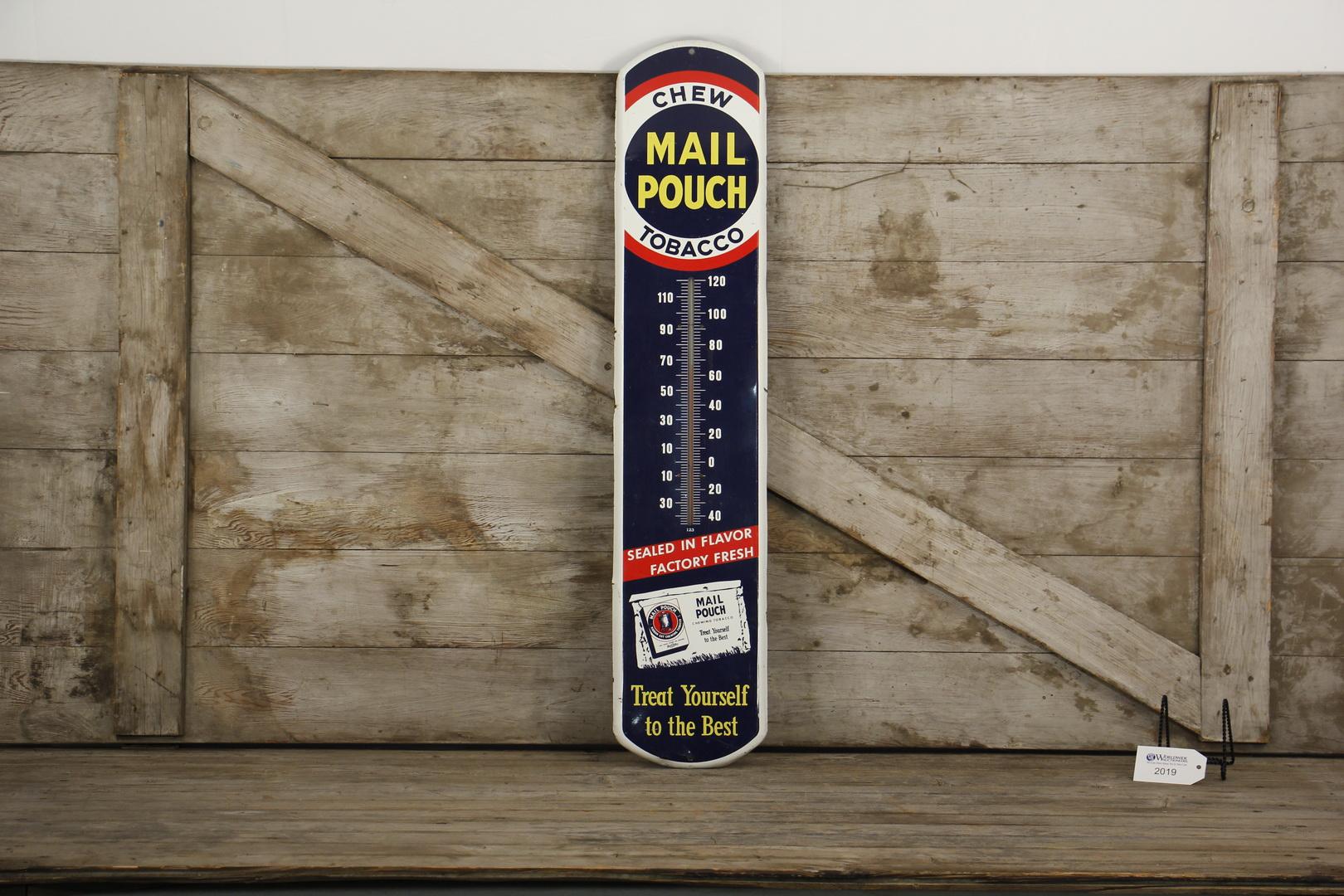 Chew Mail Pouch Tobacco Advertising Thermometer Sign