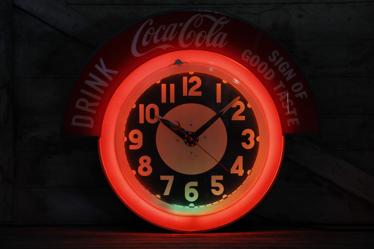 Coca-Cola Neon Clock The Electric Neon Clock Co, Cleveland OH