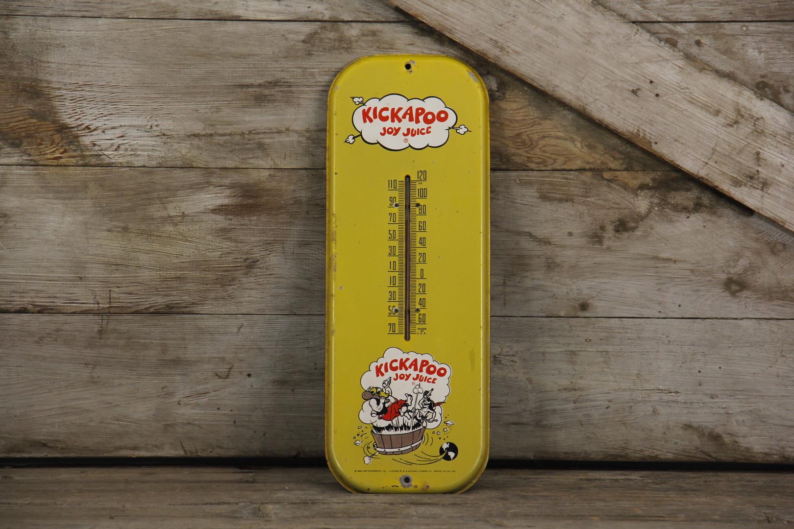 Kickapoo Joy Juice Soda ThermometerAdvertising Sign