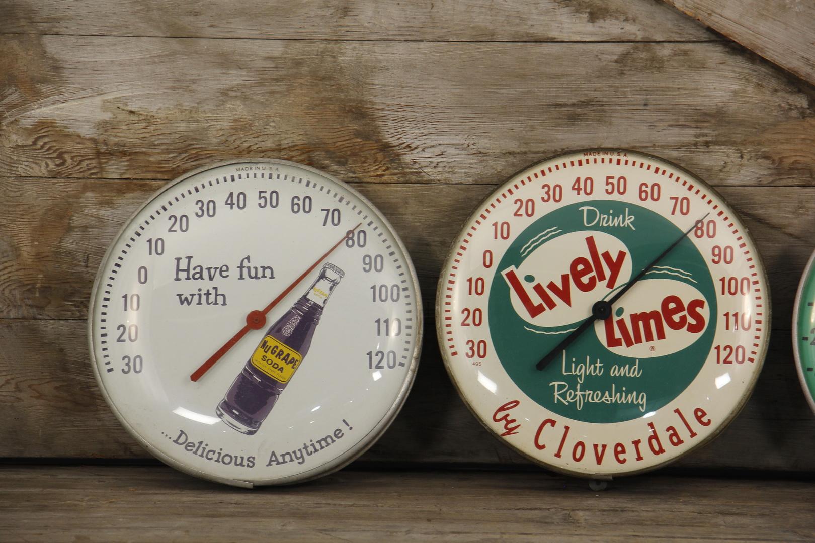 Lot of 3 NuGrape Lively Limes and Sundrop Thermometers