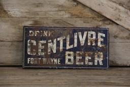 Drink Centlivre Beer Fort Wayne Double-Sided Flange Sign