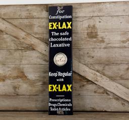 Ex-Lax Laxative Porcelain Thermometer Advertising Sign