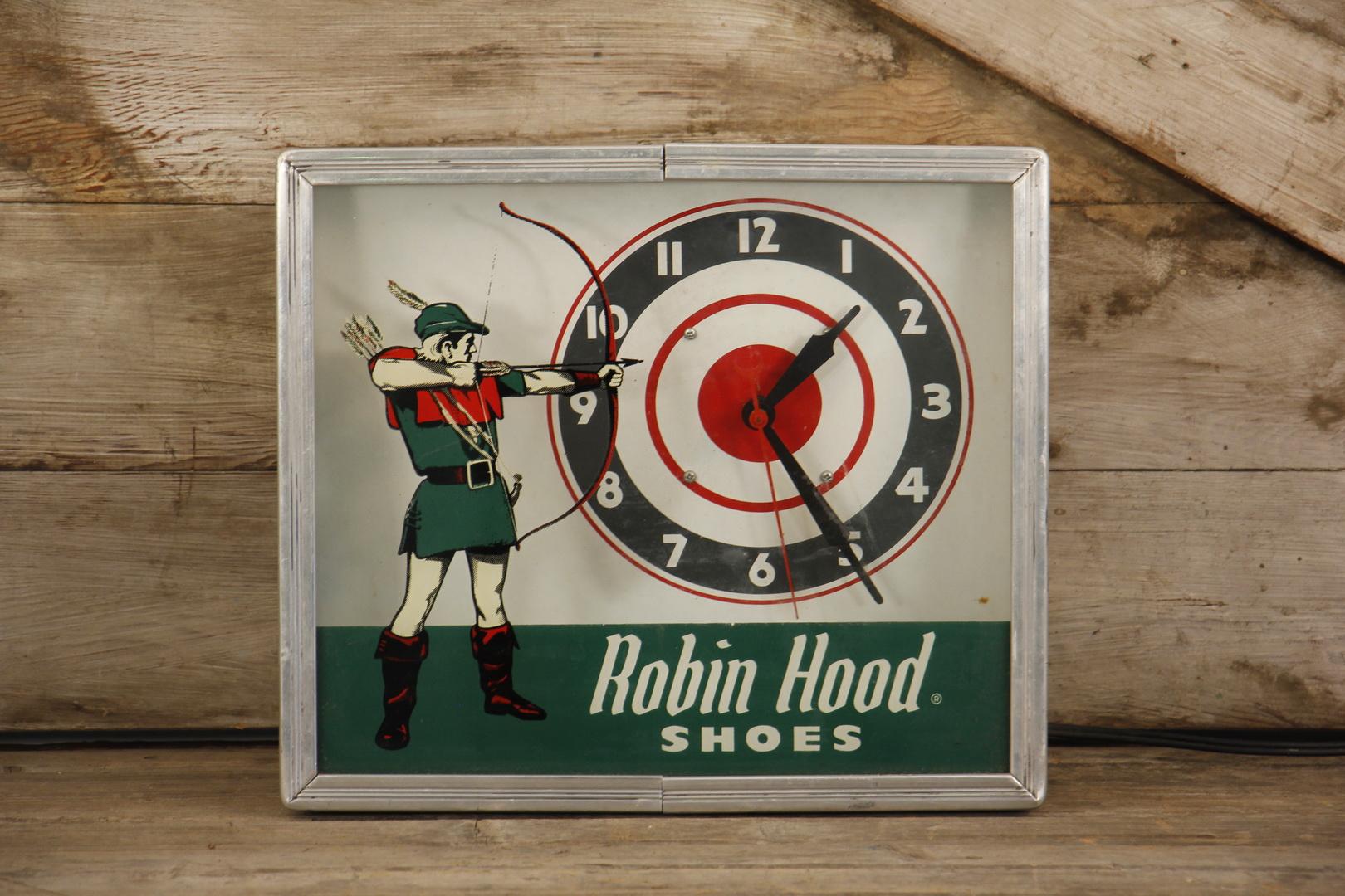 Robin Hood Shoes Advertising Clock