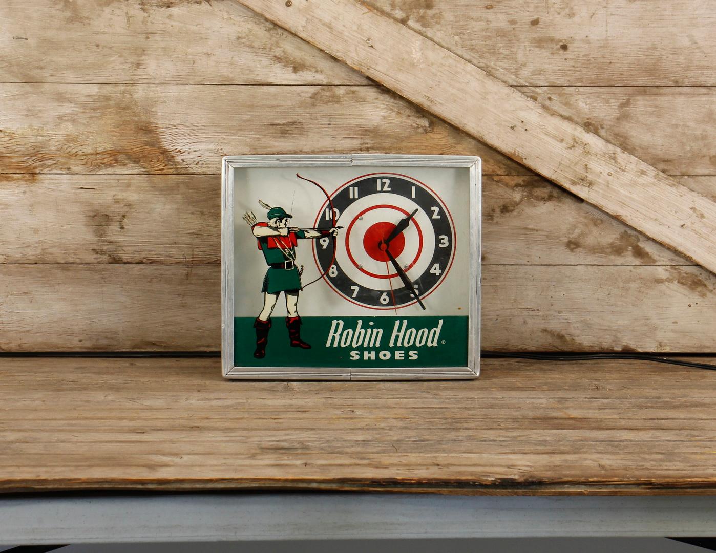 Robin Hood Shoes Advertising Clock