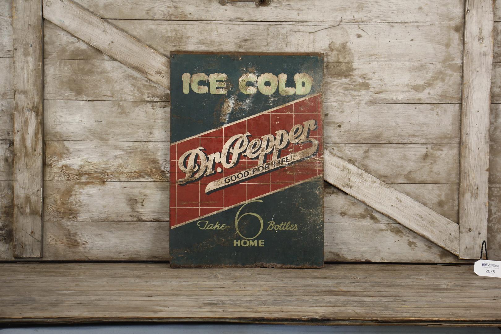 Early Ice Cold Dr Pepper Tin Sign