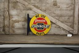 We Use Genuine Chevrolet Parts Double-Sided Flange Sign