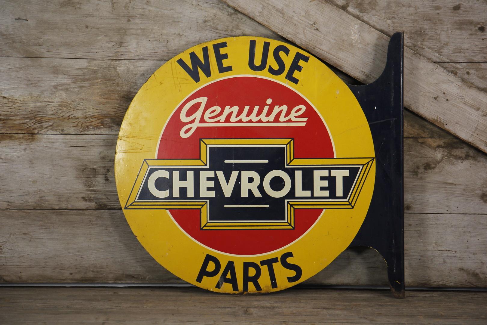 We Use Genuine Chevrolet Parts Double-Sided Flange Sign