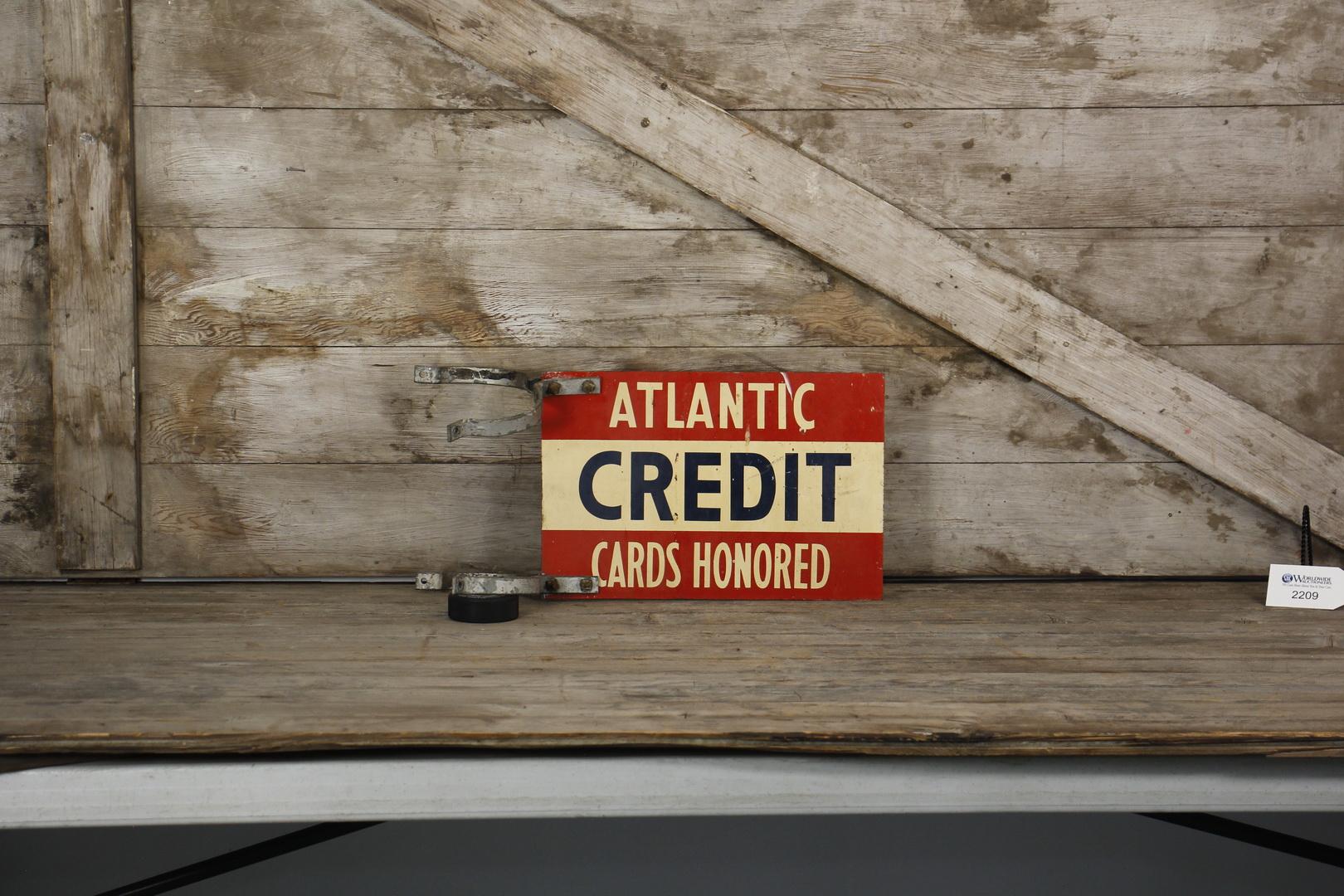 Atlantic Credit Cards Honored Flange Sign