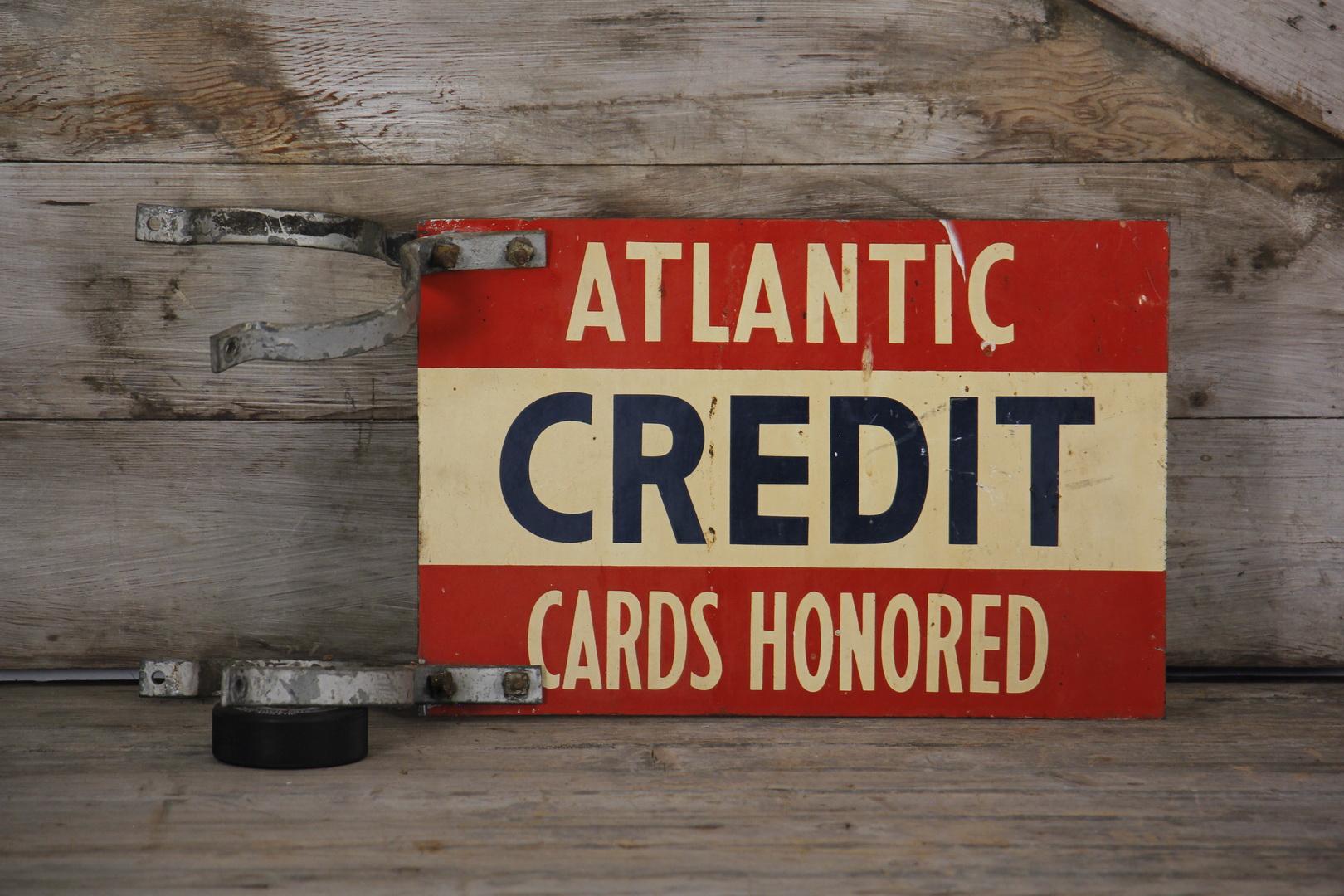 Atlantic Credit Cards Honored Flange Sign