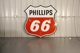 Phillips 66 Gas Station Double-Sided Porcelain Sign