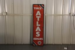 Atlas Tire Standard Oil Vertical Porcelain Sign