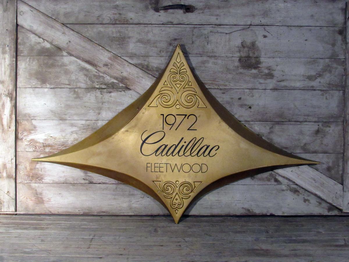 Vintage 1972 Cadillac Fleetwood Plastic Sign