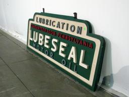 Vintage Pennsylvania Lubeseal Motor Oil Wood Sign