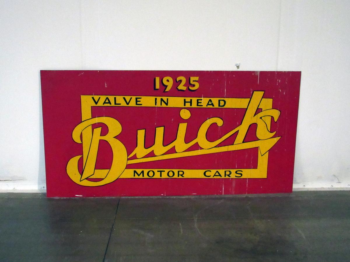 Vintage Hand Painted Plywood Buick Motor Cars Sign