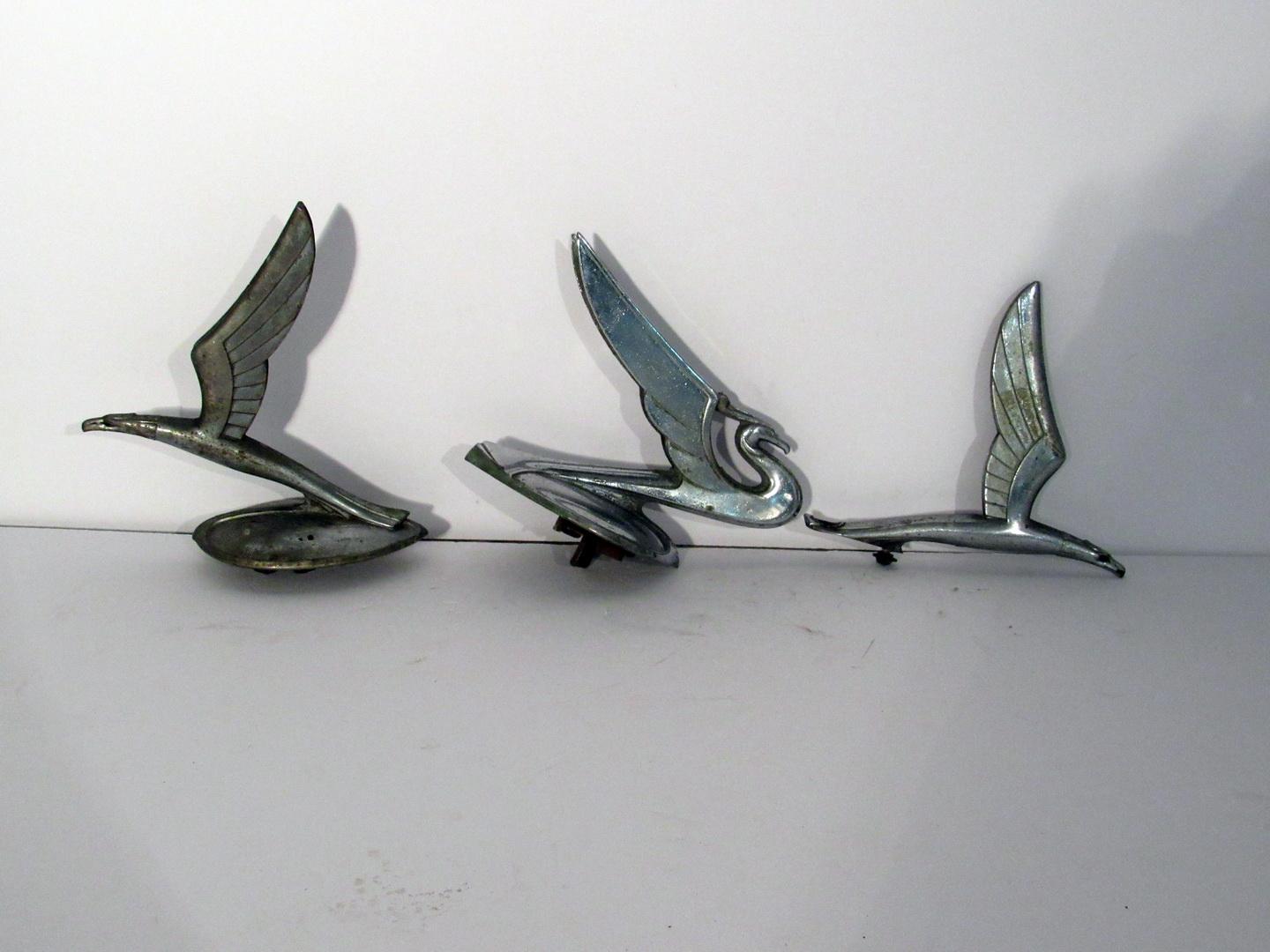 3 Vintage Chevrolet Eagle Hood Ornaments