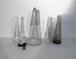 4 Vintage Vehicle Glass Bud Vases