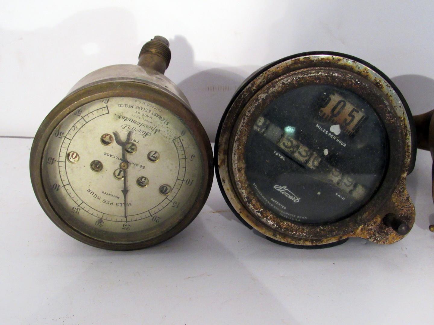 3 Vintage Stewart Speedometers