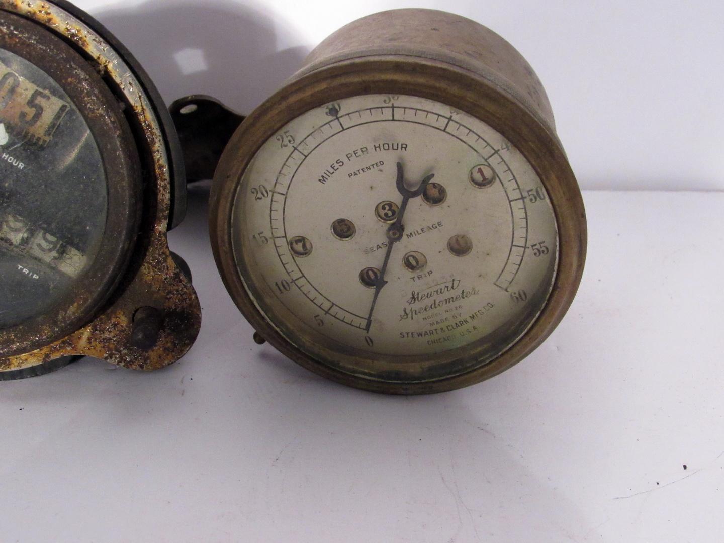 3 Vintage Stewart Speedometers