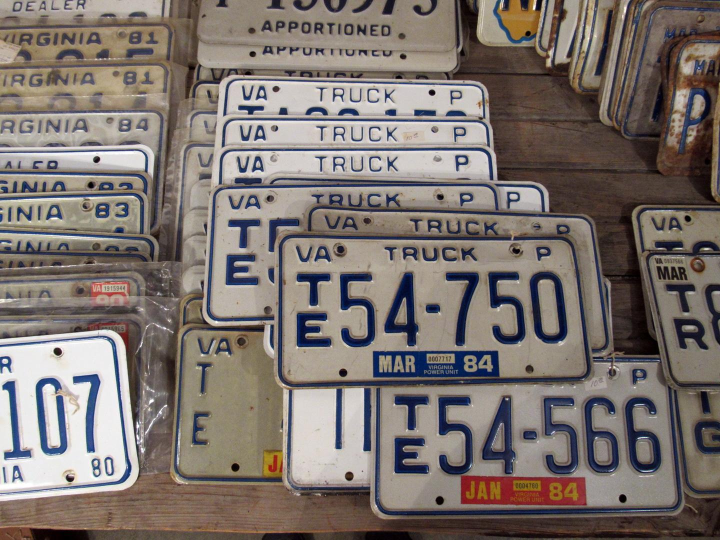 Vintage 1970's-90's Virginia License Plates