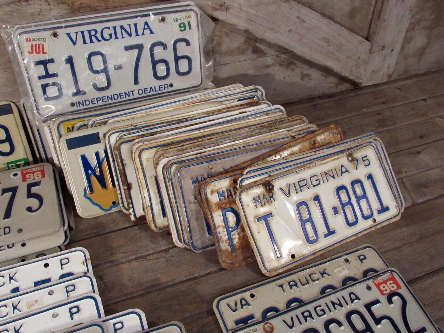 Vintage 1970's-90's Virginia License Plates