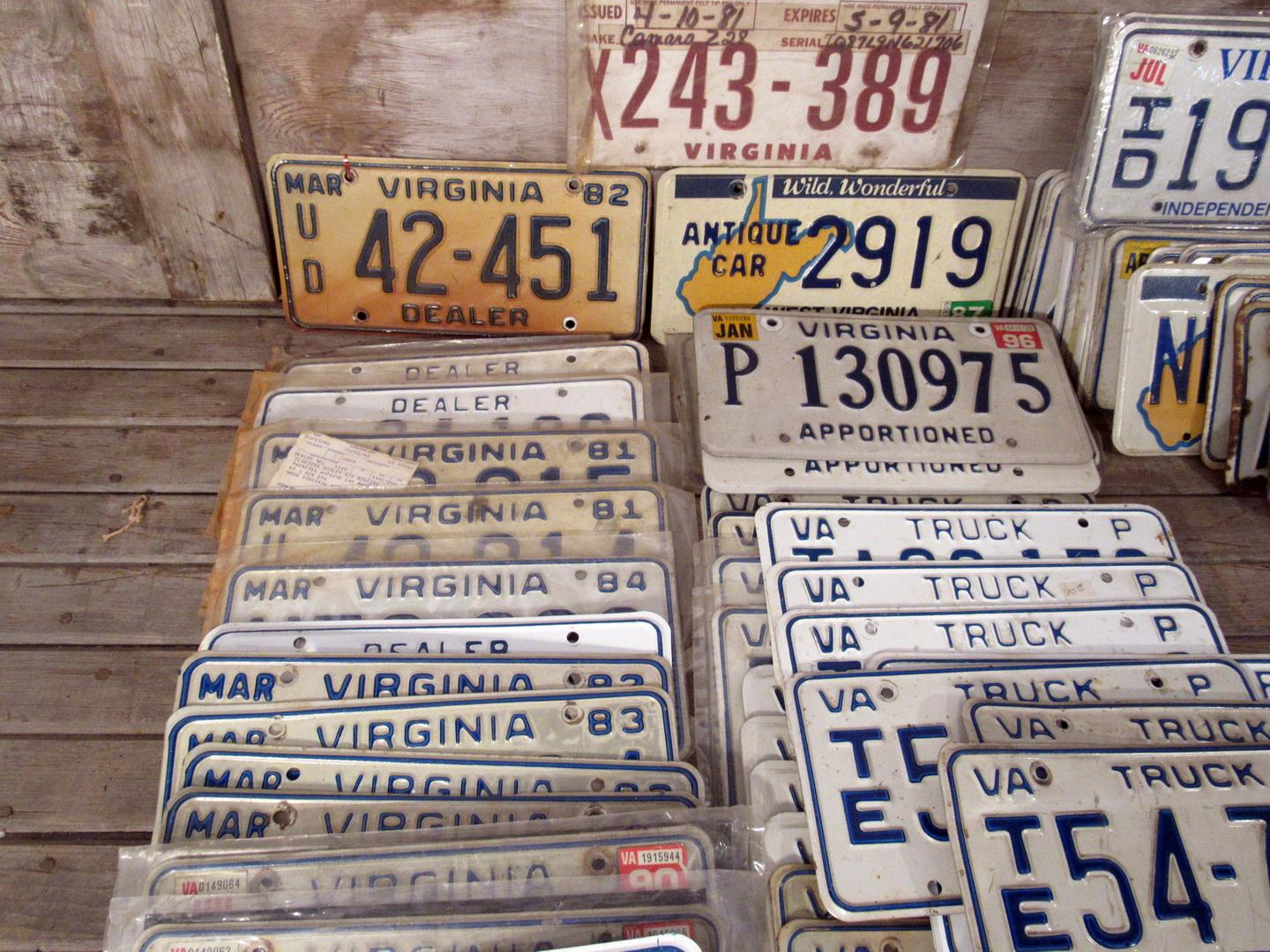 Vintage 1970's-90's Virginia License Plates