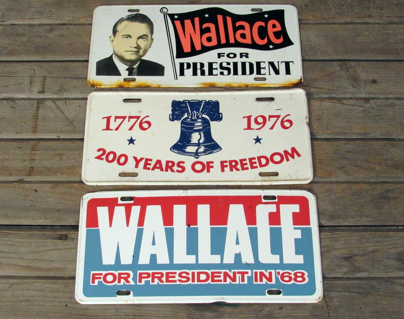 Vintage Wallace and Liberty Bell License Plates