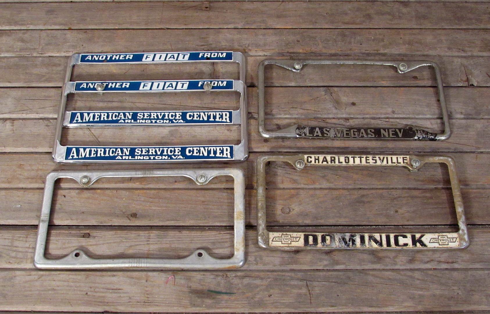 Vintage License Plate Frame Lot