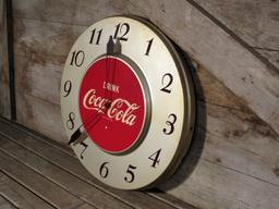 Vintage Coca Cola Metal Tin Advetising Clock